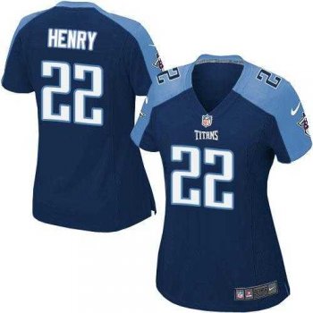 Women's Nike Titans #22 Derrick Henry Navy Blue Alternate Stitched NFL Elite Jersey