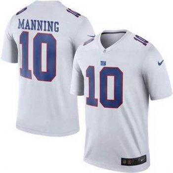 Men's Nike New York Giants #10 Eli Manning White Color Rush Limited Jerseys