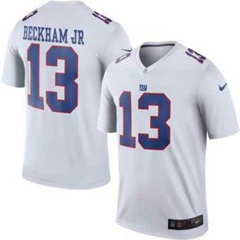 Men's Nike New York Giants #13 Odell Beckham Jr White Color Rush Limited Jerseys