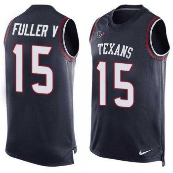 Nike Houston Texans #15 Will Fuller V Navy Blue Team Color Men's Stitched NFL Limited Tank Top Jersey