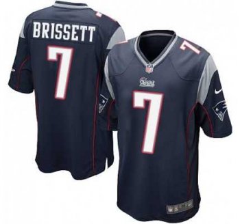 Men's Nike New England Patriots #7 Jacoby Brissett Game Navy Blue Team Color NFL Jersey