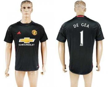 Manchester United #1 De Gea Black Goalkeeper Soccer Club Jersey