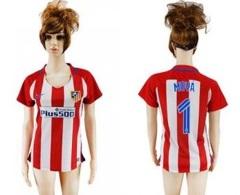 Women's Atletico Madrid #1 Moya Home Soccer Club Jersey