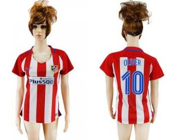 Women's Atletico Madrid #10 Oliver Home Soccer Club Jersey