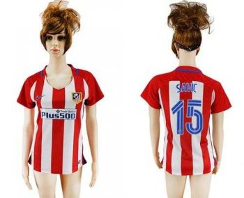 Women's Atletico Madrid #15 Savic Home Soccer Club Jersey