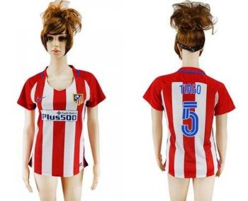 Women's Atletico Madrid #5 Tiago Home Soccer Club Jersey