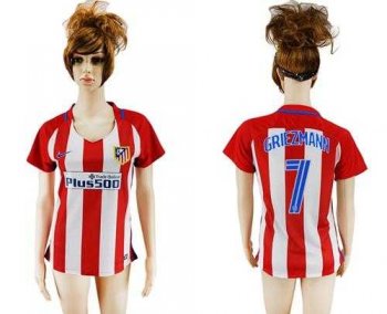 Women's Atletico Madrid #7 Griezmann Home Soccer Club Jersey