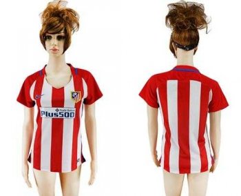 Women's Atletico Madrid Blank Home Soccer Club Jersey