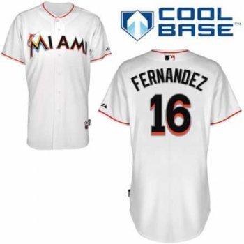 Men's Miami Marlins #16 Jose Fernandez White Home Cool Base MLB Jersey