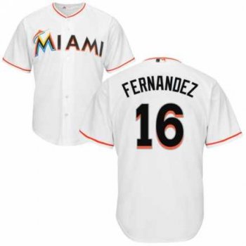 Men's Miami Marlins #16 Jose Fernandez White Home Cool Base Player Jersey