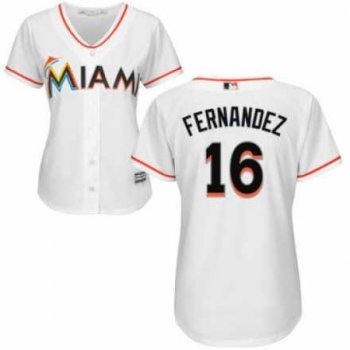 Women Miami Marlins #16 Jose Fernandez White Cool Base Player Jersey