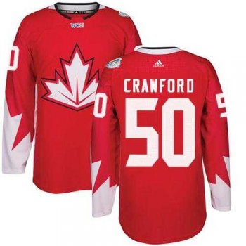 Youth Team Canada #50 Corey Crawford Red 2016 World Cup Stitched NHL Jersey