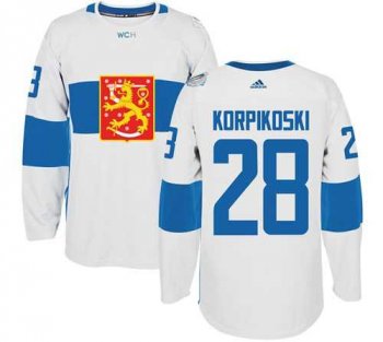 Team Finland #28 Lauri Korpikoski White 2016 World Cup Stitched NHL Jersey