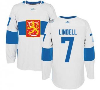 Team Finland #7 Esa Lindell White 2016 World Cup Stitched NHL Jersey