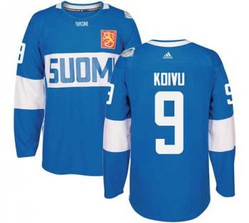 Team Finland #9 Mikko Koivu Blue 2016 World Cup Stitched NHL Jersey