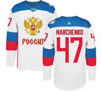 Team Russia #47 Alexey Marchenko White 2016 World Cup Stitched NHL Jersey