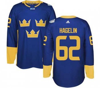 Team Sweden #62 Carl Hagelin Blue 2016 World Cup Stitched NHL Jersey