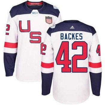 Youth Team USA #42 David Backes White 2016 World Cup Stitched NHL Jersey