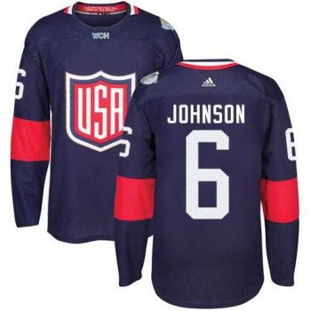 Youth Team USA #6 Erik Johnson Navy Blue 2016 World Cup Stitched NHL Jersey