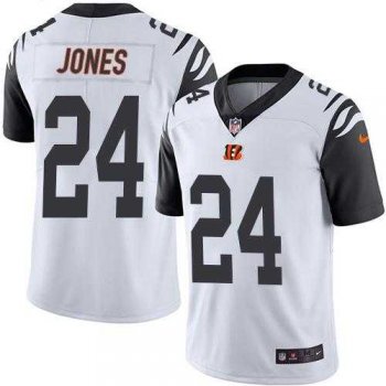 Nike Cincinnati Bengals #24 Adam Jones White Men's Stitched NFL Limited Rush Jersey