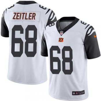 Nike Cincinnati Bengals #68 Kevin Zeitler White Men's Stitched NFL Limited Rush Jersey