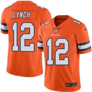 Nike Denver Broncos #12 Paxton Lynch Orange Men's Stitched NFL Limited Rush Jersey