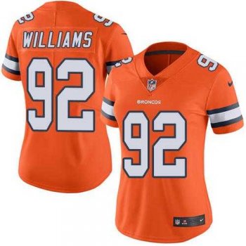 Women's Nike Denver Broncos #92 Sylvester Williams Orange Stitched NFL Limited Rush Jersey