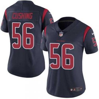 Women's Nike Houston Texans #56 Brian Cushing Navy Blue Stitched NFL Limited Rush Jersey