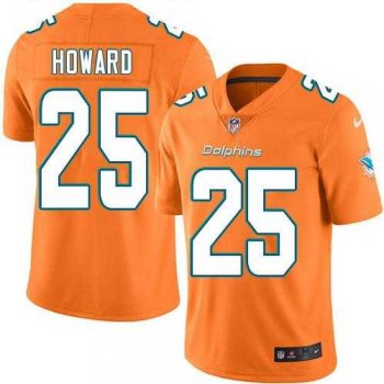 Nike Miami Dolphins #25 Xavien Howard Orange Men's Stitched NFL Limited Rush Jersey