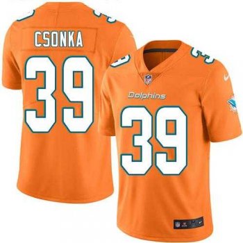 Nike Miami Dolphins #39 Larry Csonka Orange Men's Stitched NFL Limited Rush Jersey