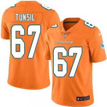 Nike Miami Dolphins #67 Laremy Tunsil Orange Men's Stitched NFL Limited Rush Jersey