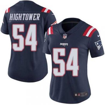 Women's Nike New England Patriots #54 Dont'a Hightower Navy Blue Stitched NFL Limited Rush Jersey