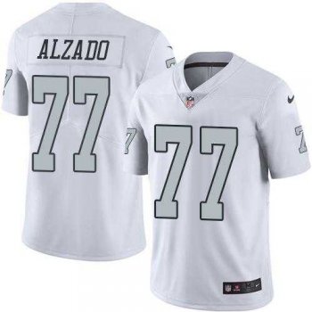 Nike Oakland Raiders #77 Lyle Alzado White Men's Stitched NFL Limited Rush Jersey