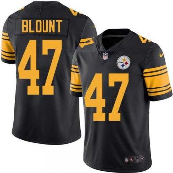 Nike Pittsburgh Steelers #47 Mel Blount Black Men's Stitched NFL Limited Rush Jersey