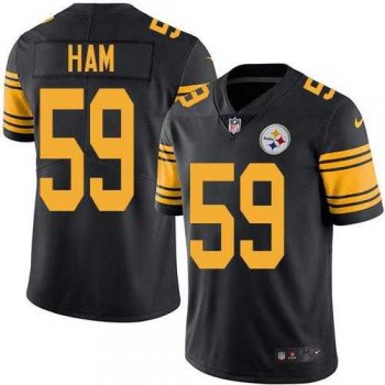 Nike Pittsburgh Steelers #59 Jack Ham Black Men's Stitched NFL Limited Rush Jersey