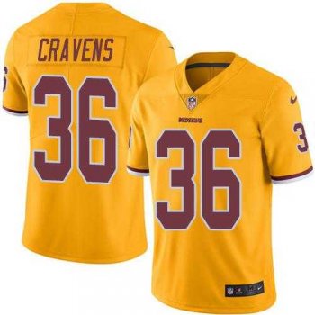 Nike Washington Redskins #36 Su'a Cravens Gold Men's Stitched NFL Limited Rush Jersey