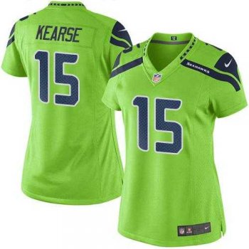 Women's Nike Seattle Seahawks #15 Jermaine Kearse Green Stitched NFL Limited Rush Jersey