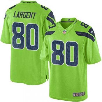 Youth Nike Seattle Seahawks #80 Steve Largent Green Stitched NFL Limited Rush Jersey