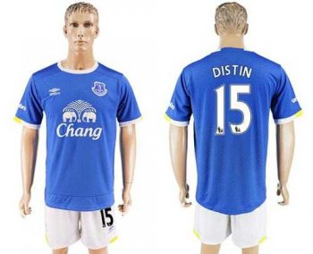 Everton #15 Distin Home Soccer Club Jersey