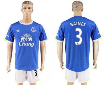 Everton #3 Baines Home Soccer Club Jersey