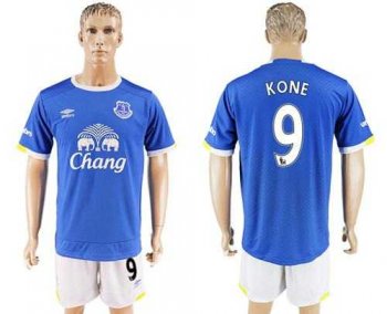 Everton #9 Kone Home Soccer Club Jersey