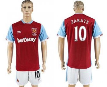 West Ham United #10 Zarate Home Soccer Club Jersey