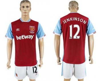 West Ham United #12 Jenkinson Home Soccer Club Jersey