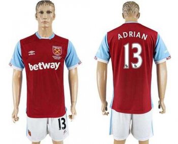 West Ham United #13 Adrian Home Soccer Club Jersey