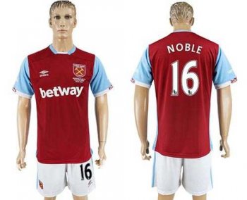 West Ham United #16 Noble Home Soccer Club Jersey