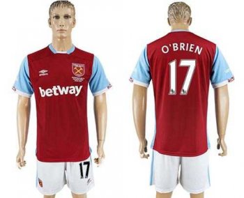 West Ham United #17 O'Brien Home Soccer Club Jersey