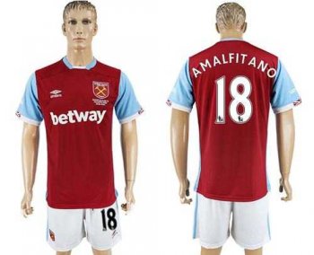 West Ham United #18 Amalfitano Home Soccer Club Jersey