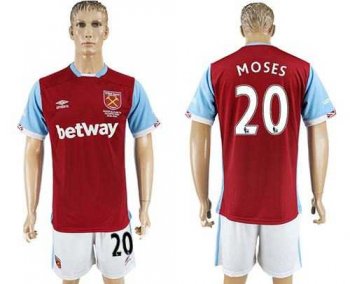 West Ham United #20 Moses Home Soccer Club Jersey