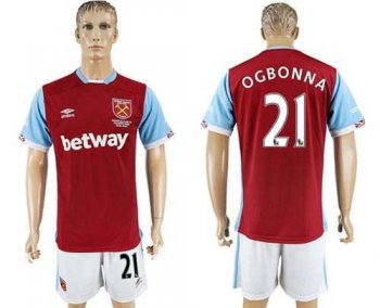 West Ham United #21 Ogbonna Home Soccer Club Jersey