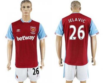 West Ham United #26 Jelavic Home Soccer Club Jersey